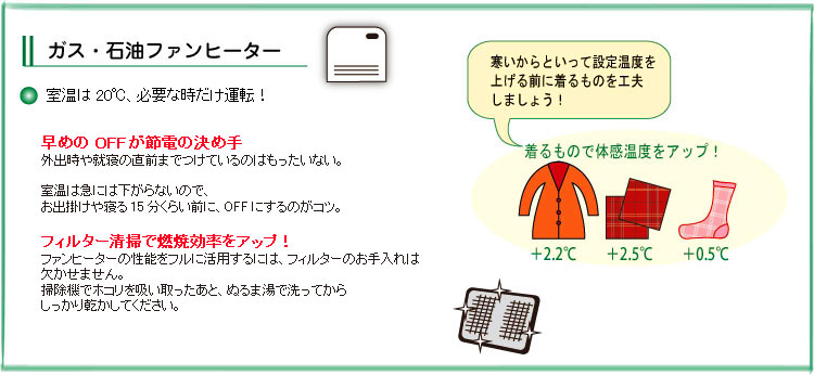 ガス・石油ファンヒーターの節電